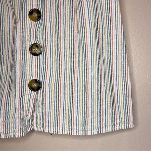 MAHINA STRIPED BUTTON DOWN SPAGHETTI STRAP DRESS WITH KNOT TIE - Picture 3 of 6